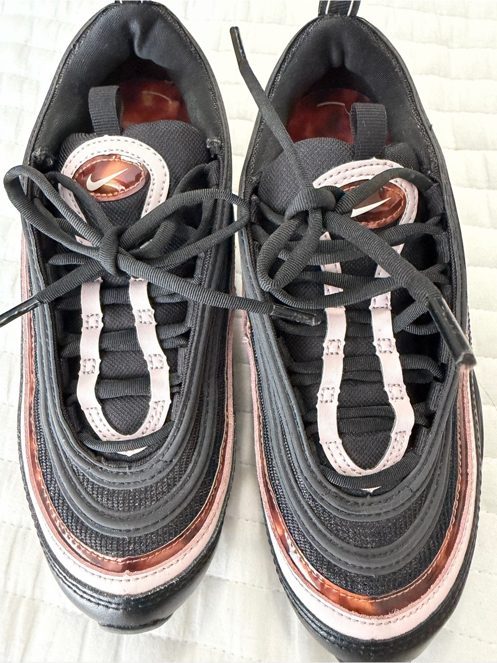 Nike Womens Air Max 97 Running Casual Shoes Sneakers Rose Black Size 6